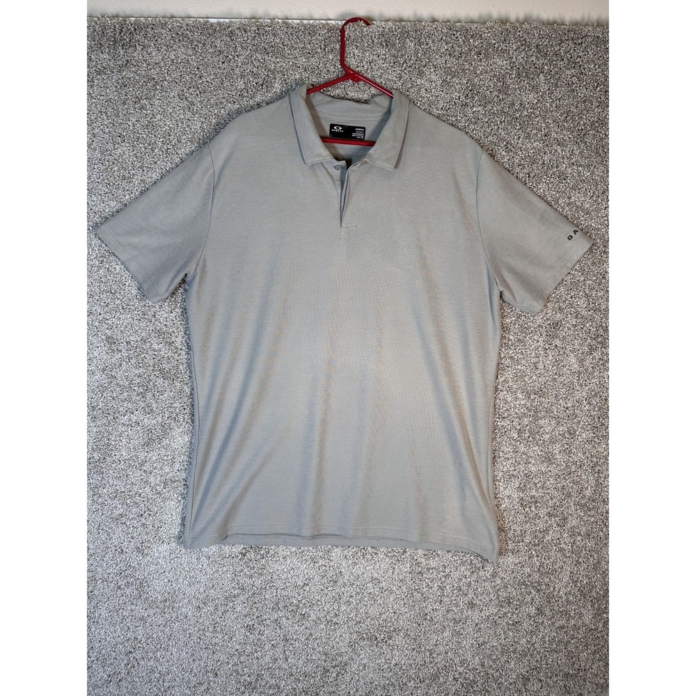 Oakley Hydrolix Regular Fit Polo Shirt Sz XXL Grey Short Sleeve Golf Performance